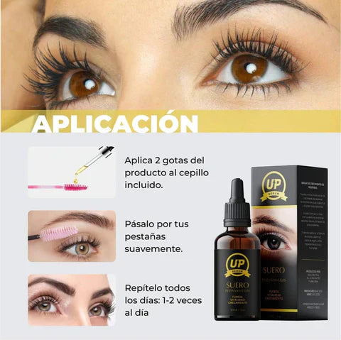 SUERO UP CRECE PESTAÑAS 30ML - TRATAMIENTO FORTALECEDOR Y ALARGADOR PARA PESTAÑAS Y CEJAS - POTENCIADOR DE PESTAÑAS CON INGREDIENTES NATURALES - SUERO PARA EL CRECIMIENTO Y EL GROSOR DE LAS PESTAÑAS Y CEJAS